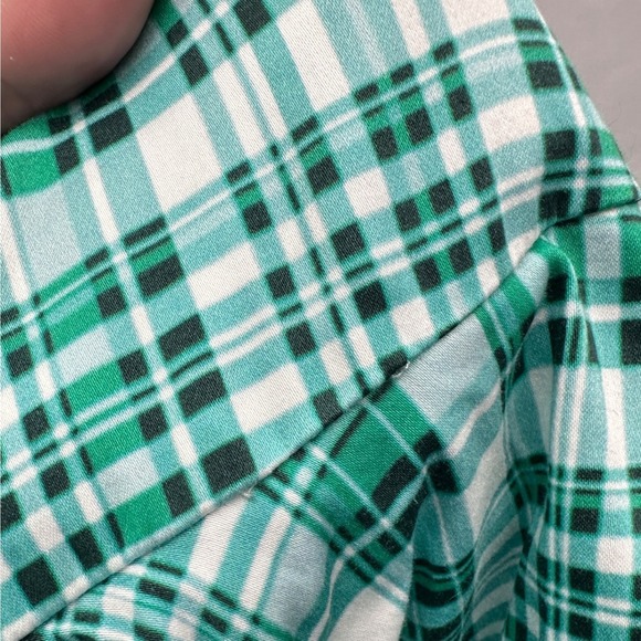 Amur Pippie Plaid Asymmetrical Ruffle Skirt Green Tiered Size 4 - Picture 7 of 8
